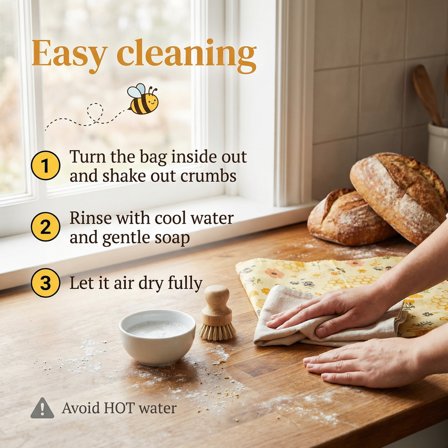 Premium 100% Cotton-Beeswax Bread Bags