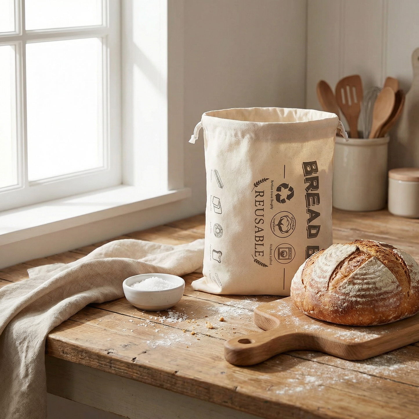 Premium 100% Cotton-Beeswax Bread Bags