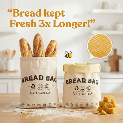 Premium 100% Cotton-Beeswax Bread Bags